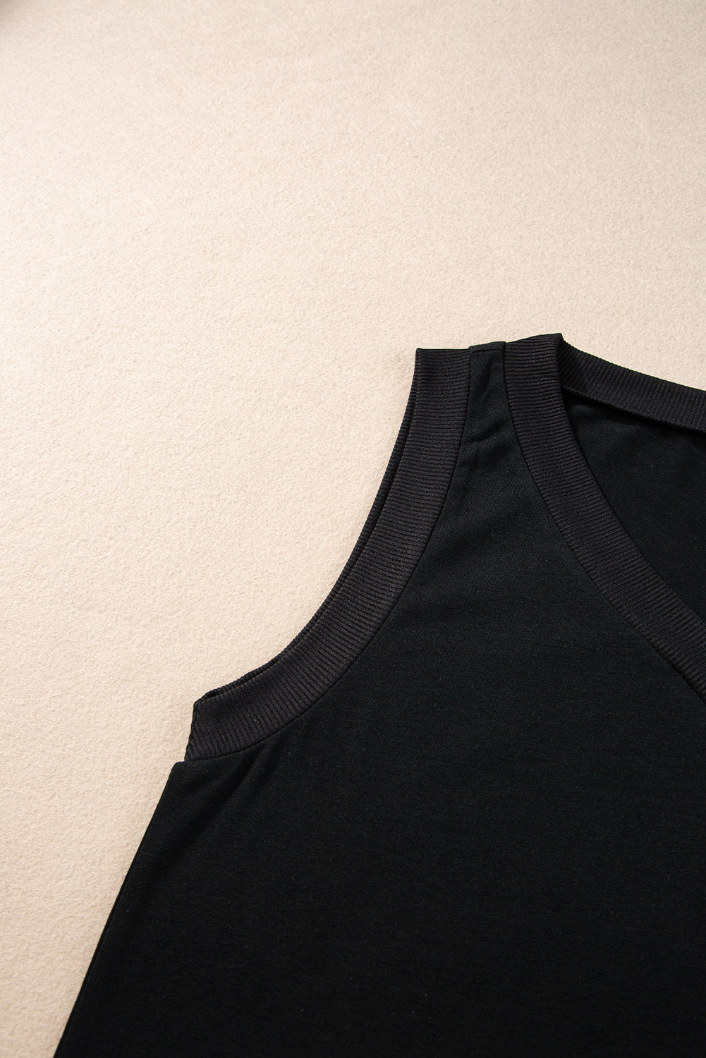 Ribbed V Neck Tank