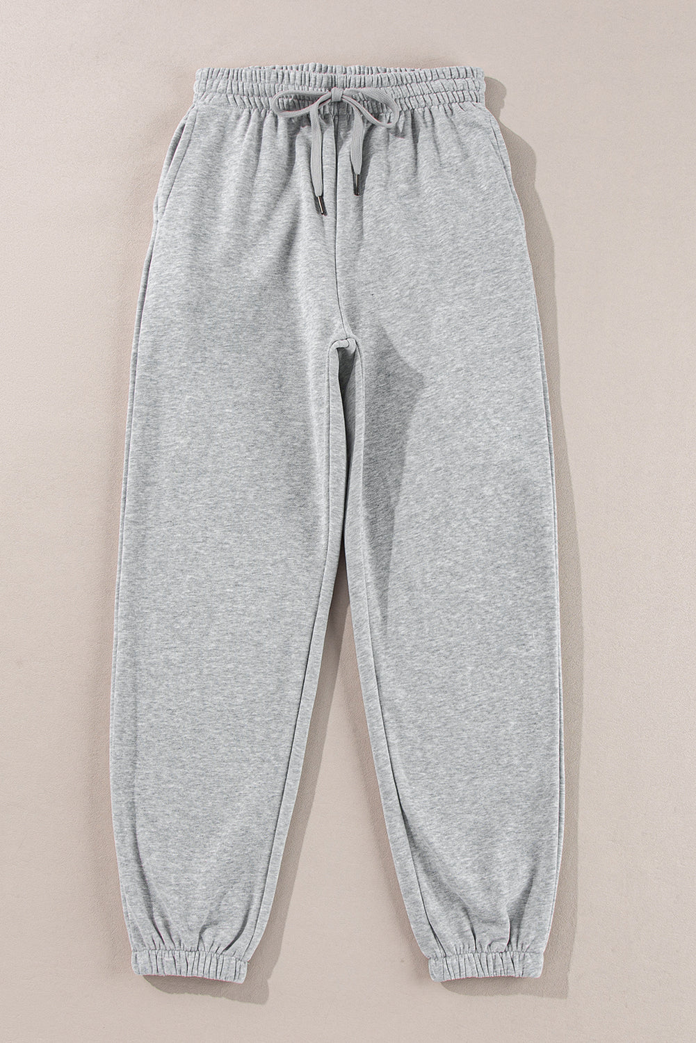 Solid Color Fleece Lined Drawstring Waist Joggers