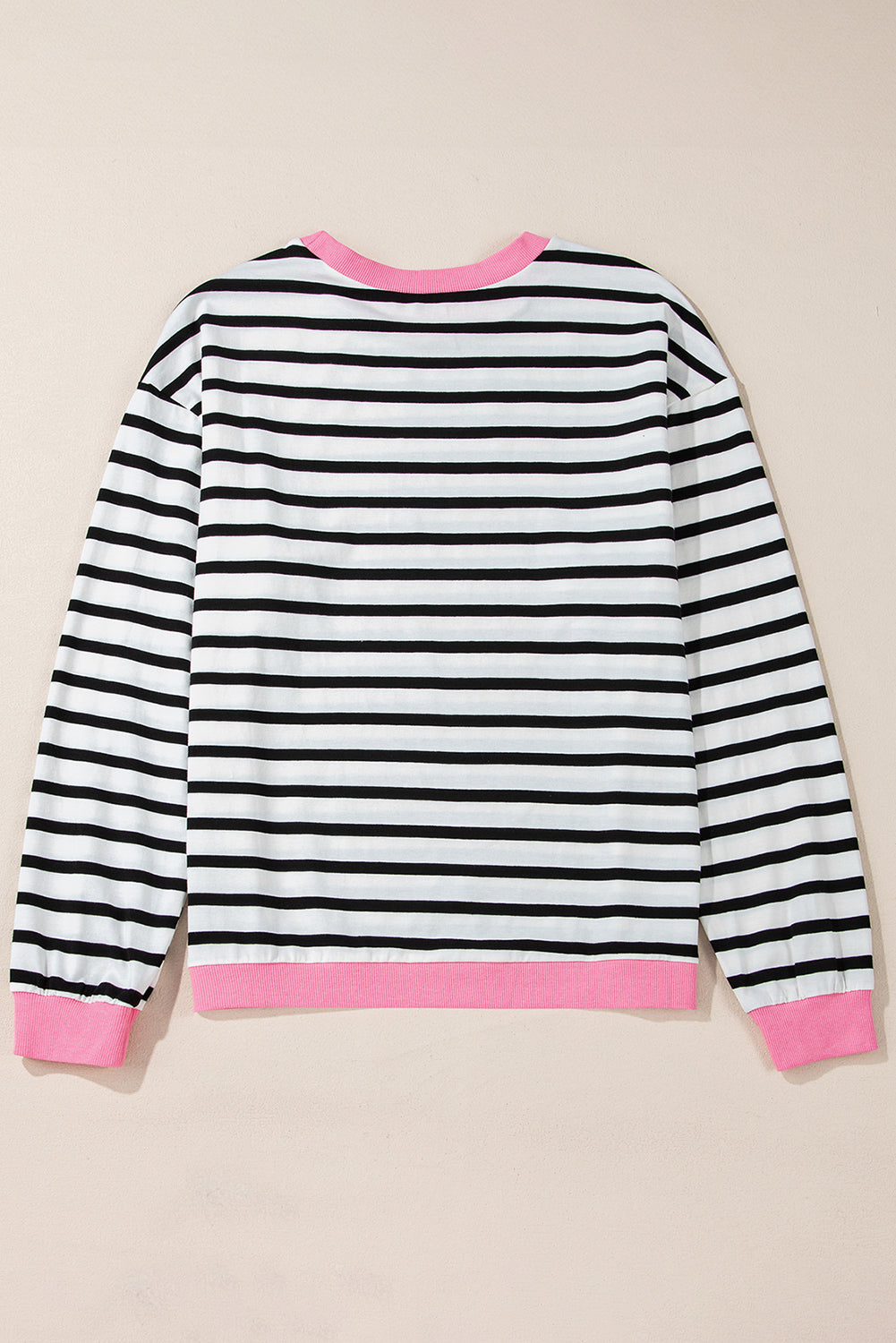 Striped Contrast Edge Long Sleeve Top