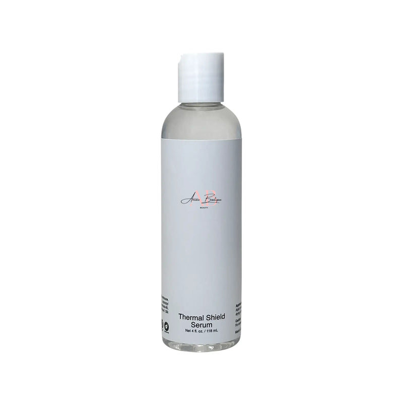 Bottle of thermal shield serum on a white background