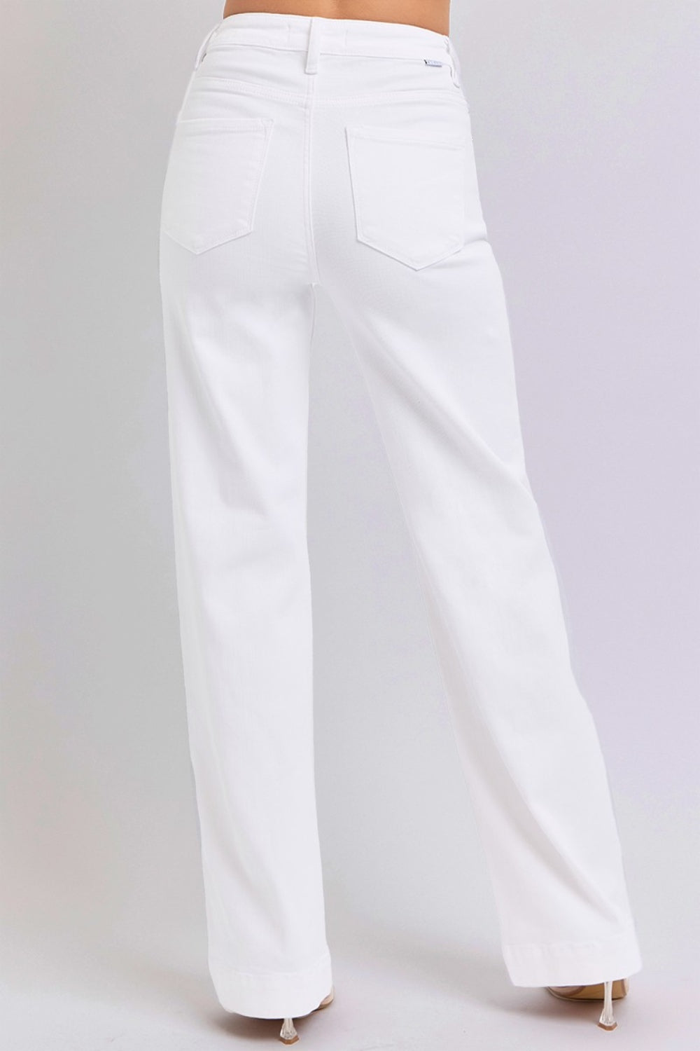 RISEN White High Waist Straight Jeans