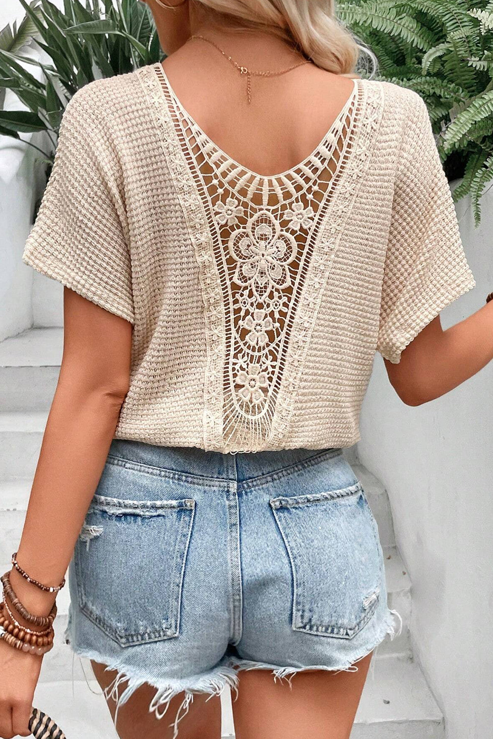 Guipure Lace Patch Textured Shirt