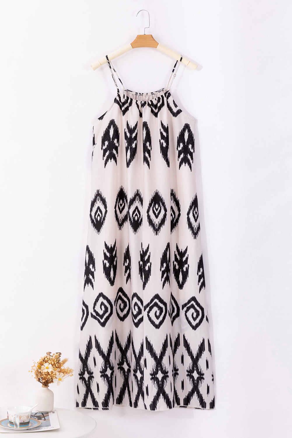 Black Western  Aztec Printed Fashion Vacation Sundress