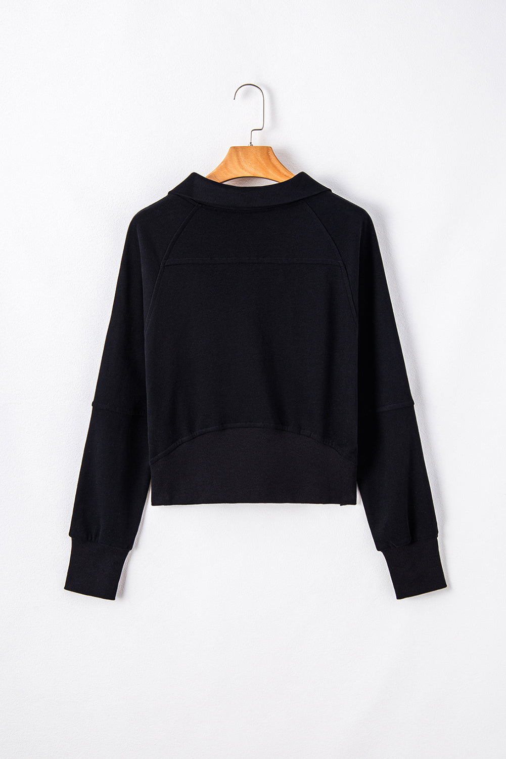 Quarter Zip Stand Neck Kangaroo Pocket Sweatshirt