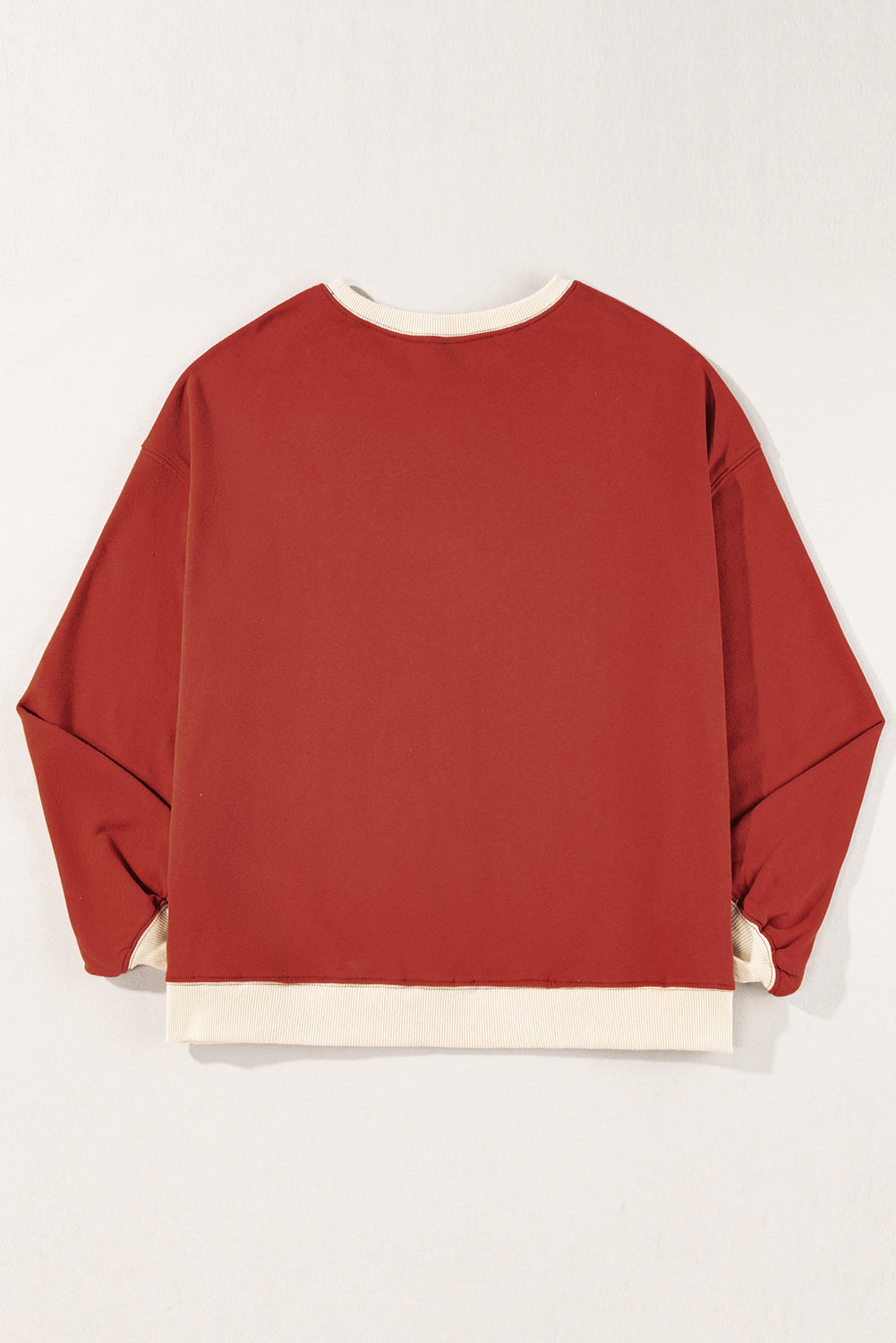 Oversized Sweatshirt Color Block Patch Drop Shoulder