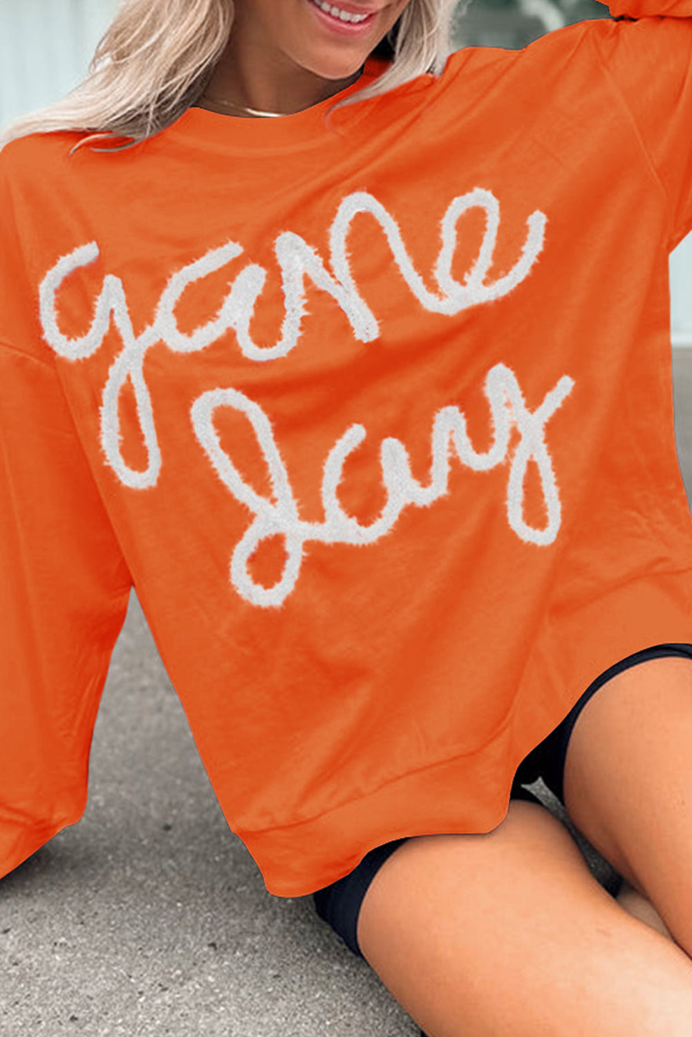 Tinsel Game Day Drop Shoulder Graphic Sweatshirt