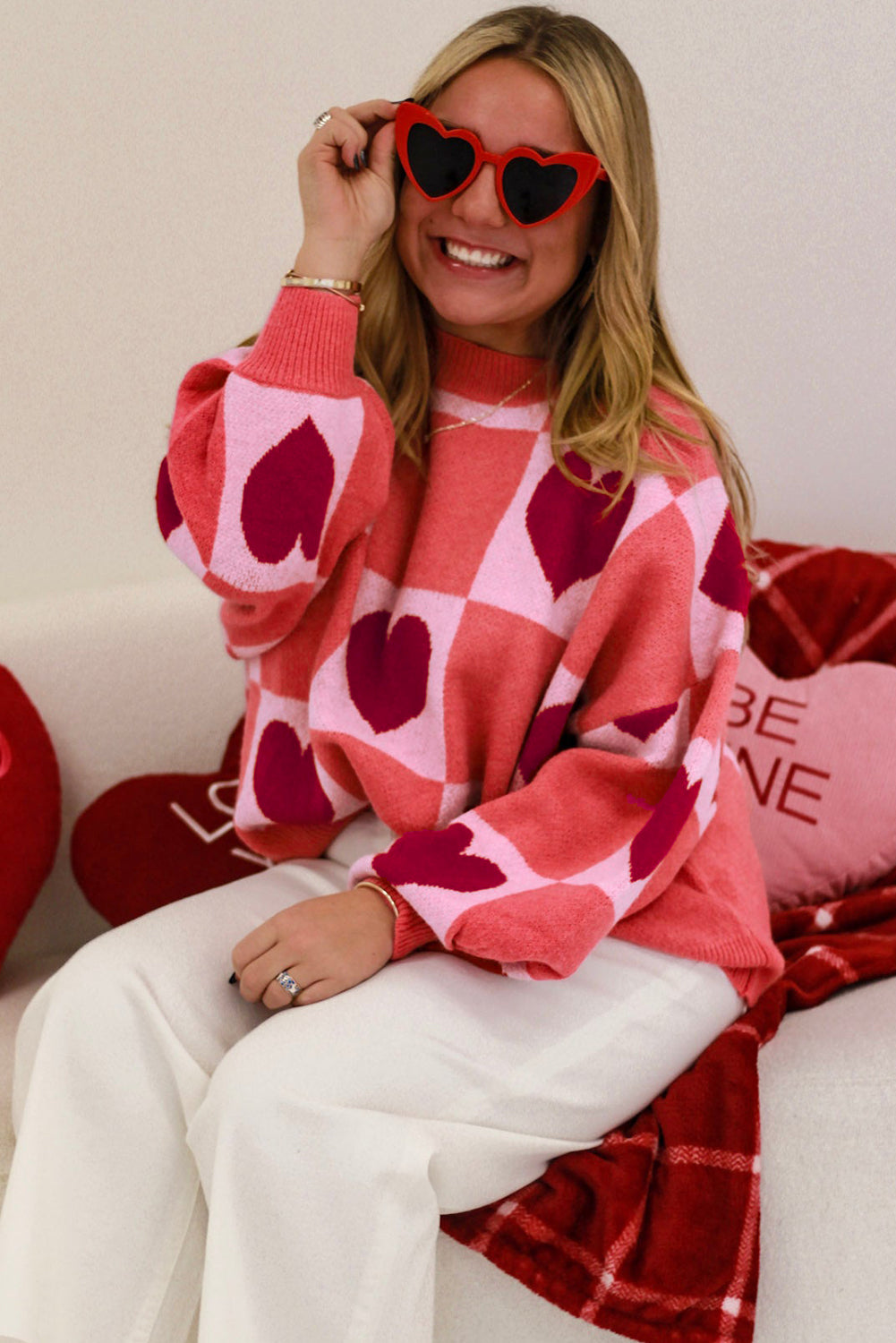 Pink Valentine Sweater in CURVY SIZE ONLY