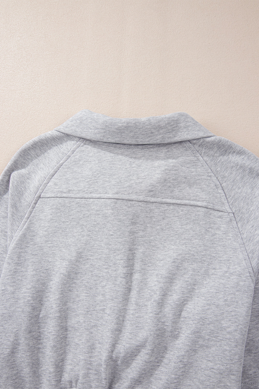 Quarter Zip Stand Neck Kangaroo Pocket Sweatshirt