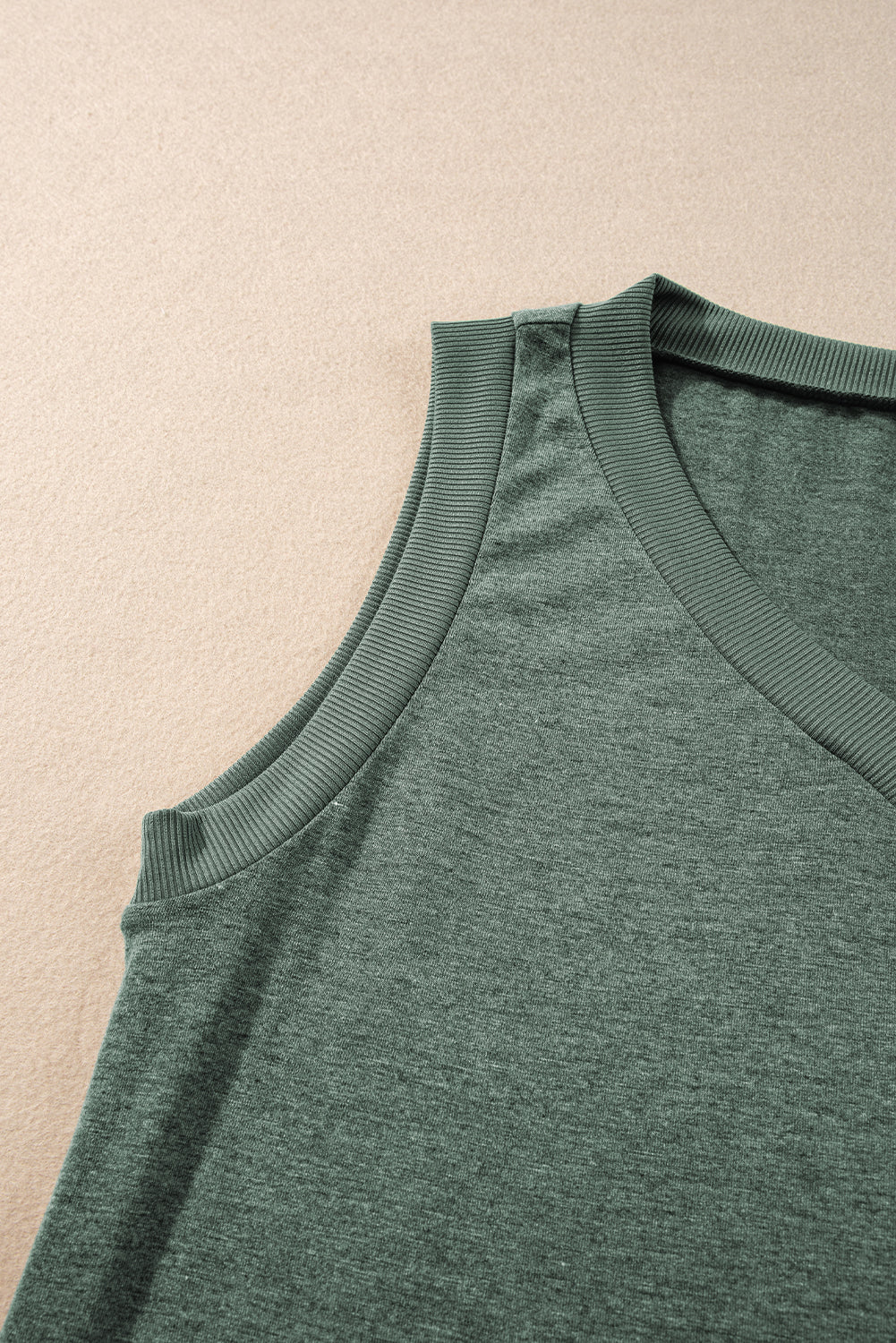 Ribbed V Neck Tank