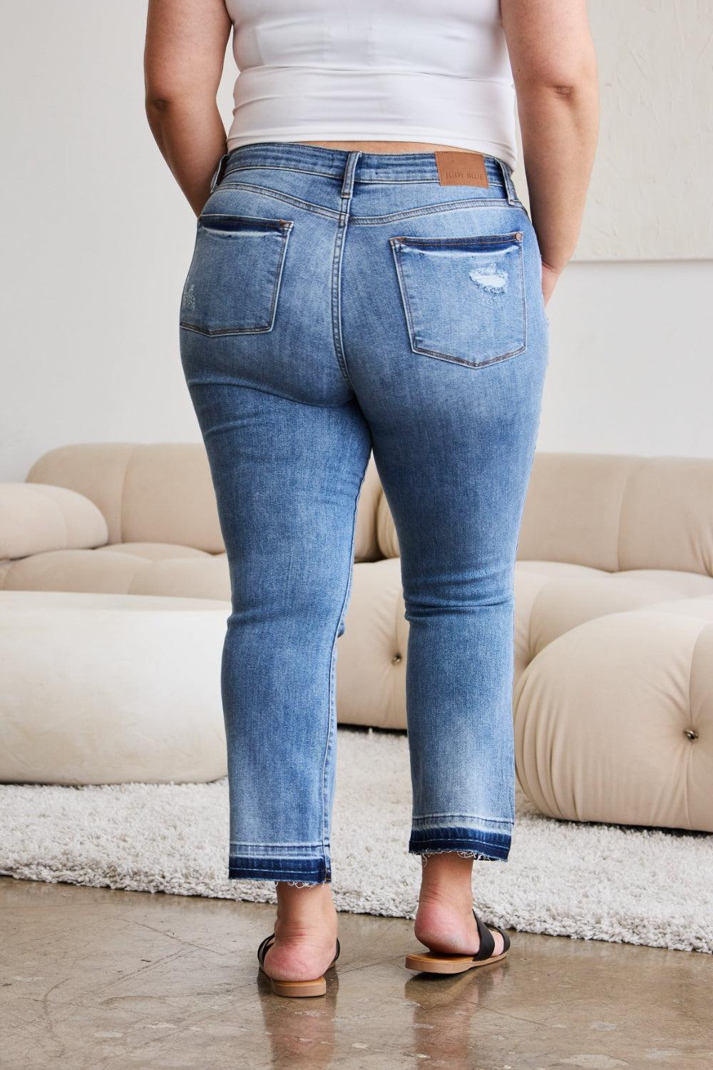 Judy Blue Release Hem Cropped Bootcut Jeans