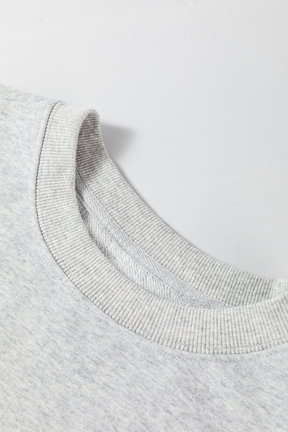 Plain Drop Shoulder Crewneck Pullover Sweatshirt