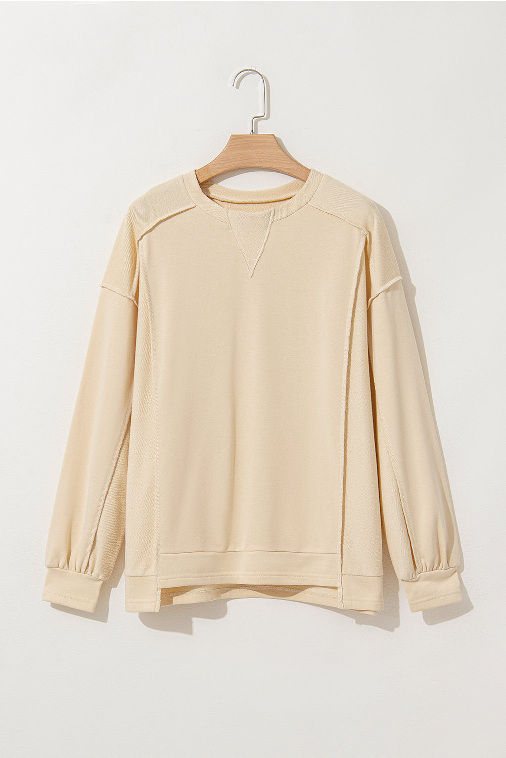 Splicing Round Neck Pullover Sweatshirt