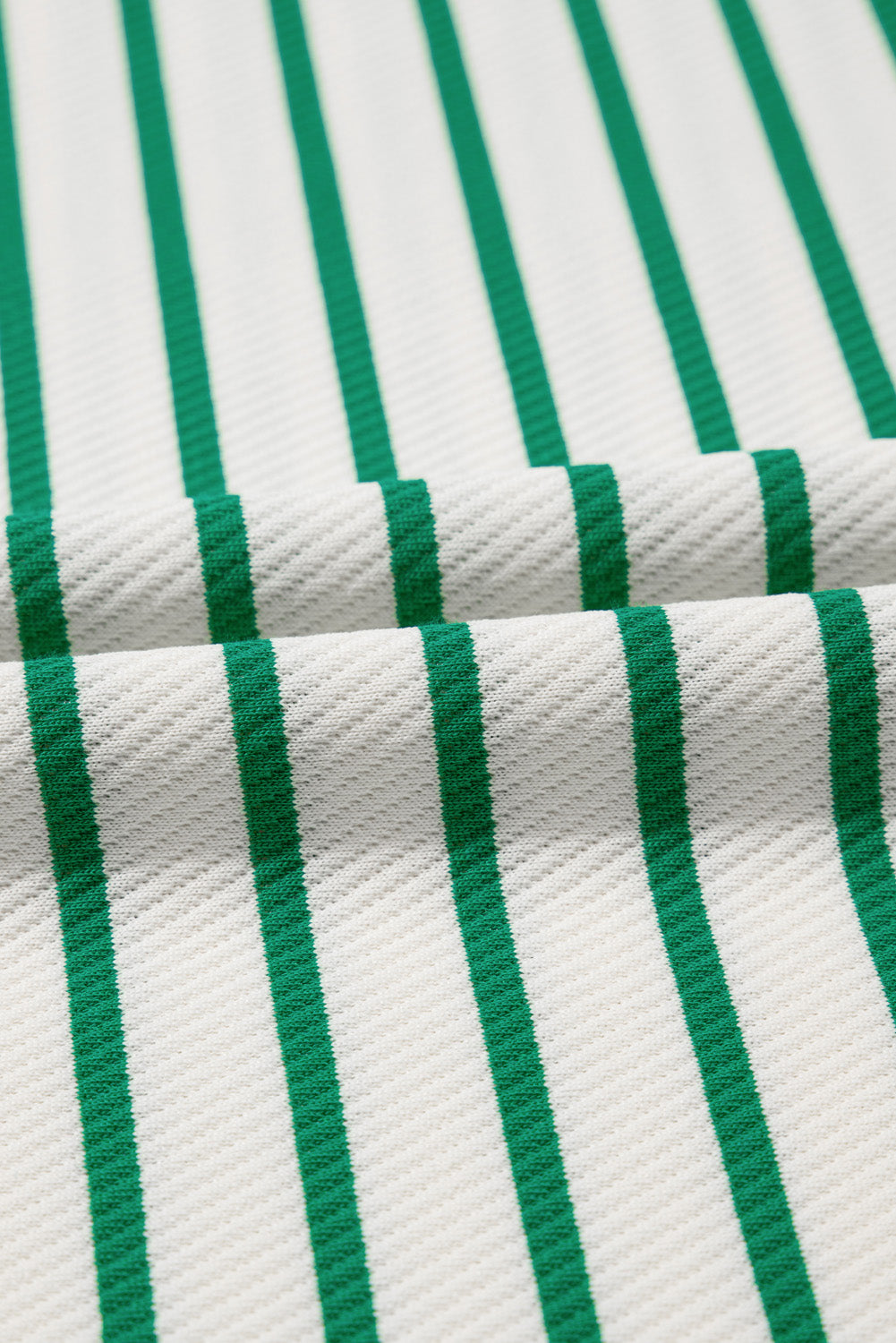 Green Stripe Round Neck T Shirt in CURVY SIZE ONLY