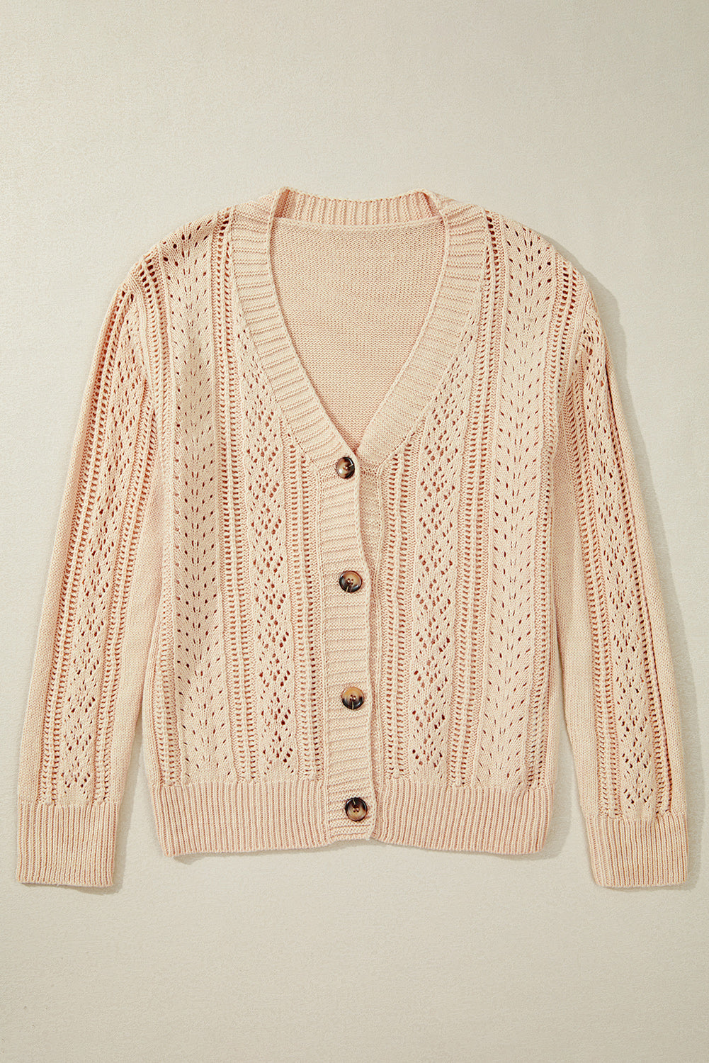 Open Knit Drop Shoulder Sweater Cardigan