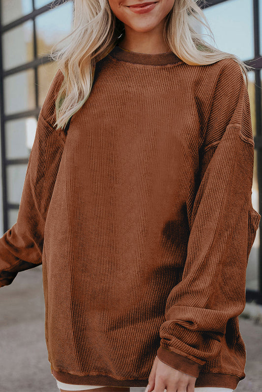 Ribbed Corduroy Oversized Sweatshirt