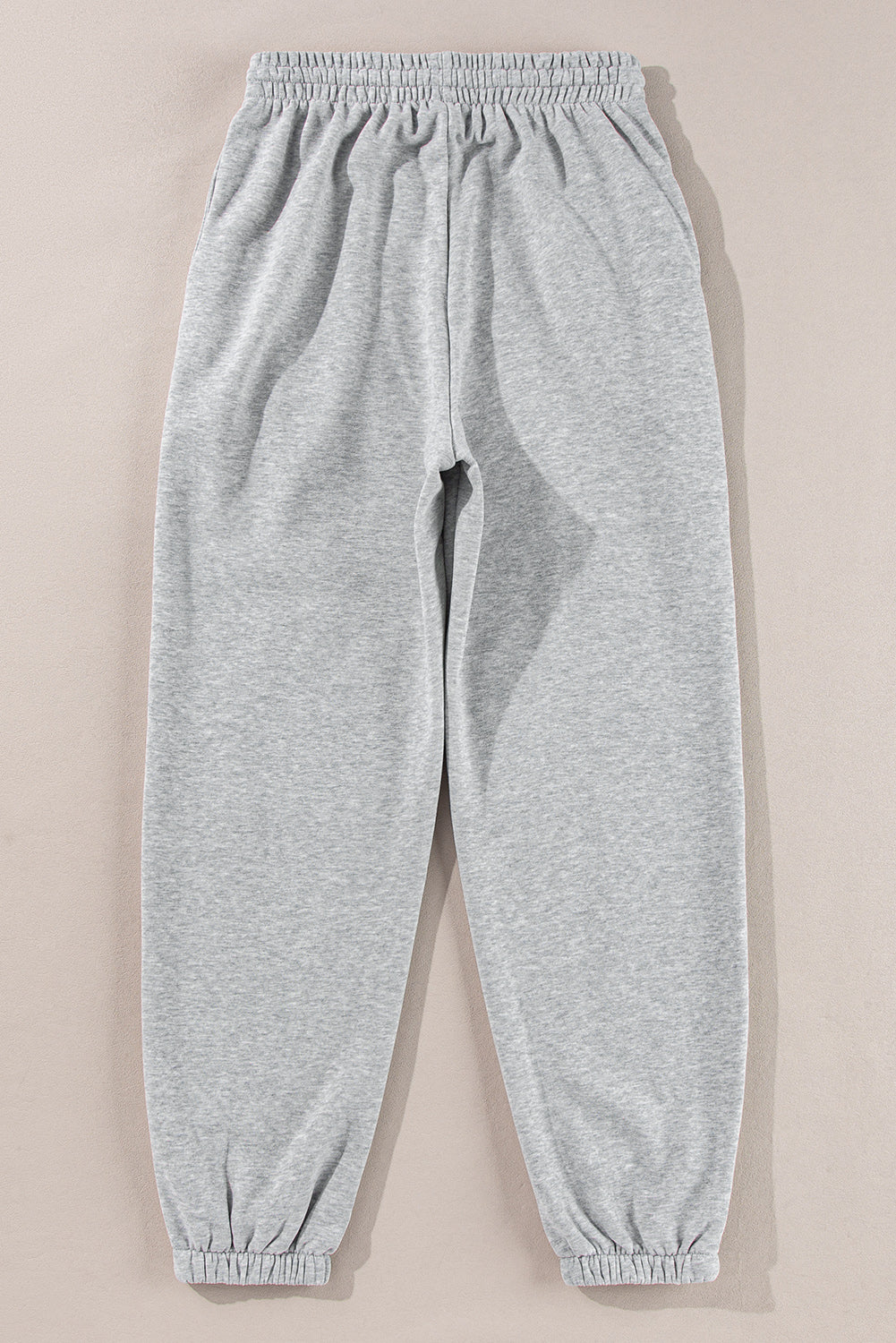 Solid Color Fleece Lined Drawstring Waist Joggers