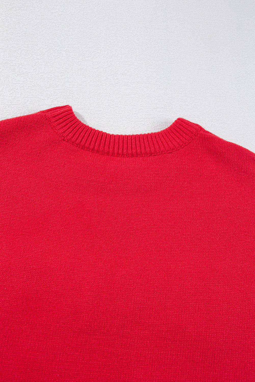 Fiery Red Tinsel Merry Letter Drop Shoulder Baggy Sweater