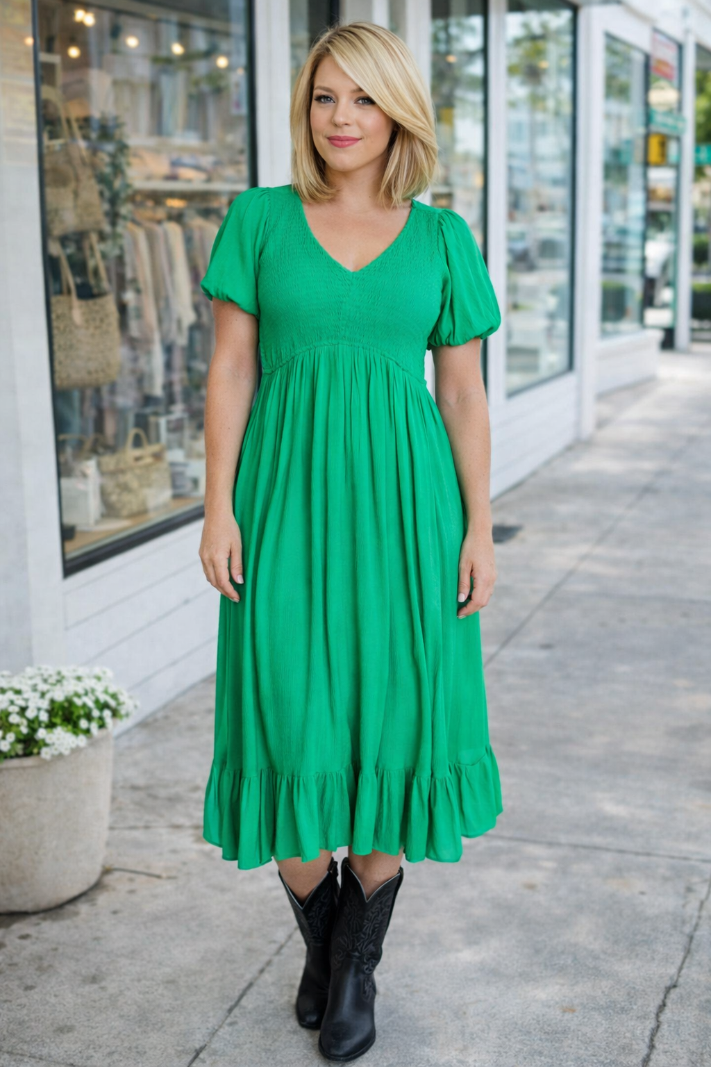 Catch a Cloud and Pin it Down Smocked Bodice Dress