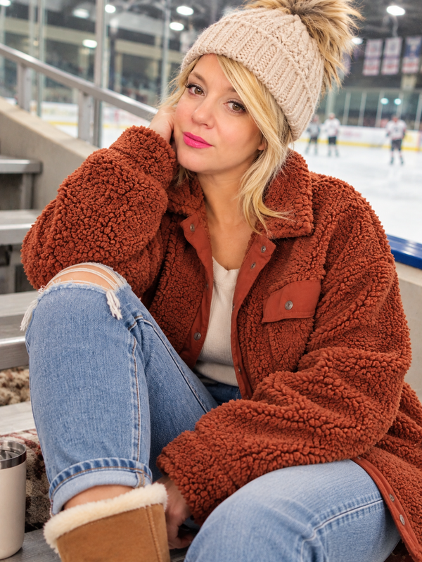 orange sherpa jacket