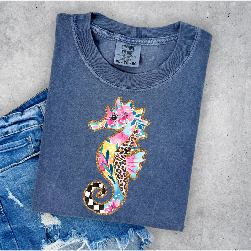 Seahorse Multi Print Graphic Tee