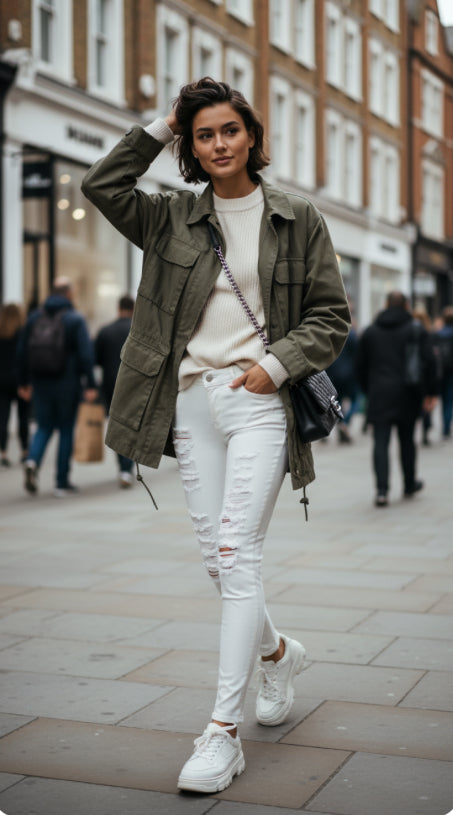 Super Stretch Skinny Jeans in White (MADE IN USA)