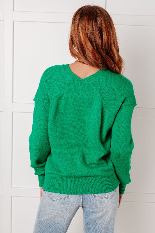 **SELLING FAST** Very Understandable V-Neck Sweater in Green