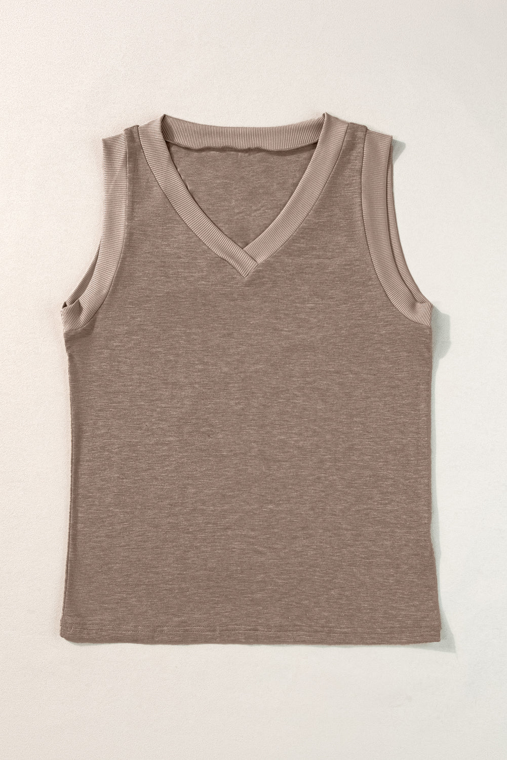 Ribbed V Neck Tank