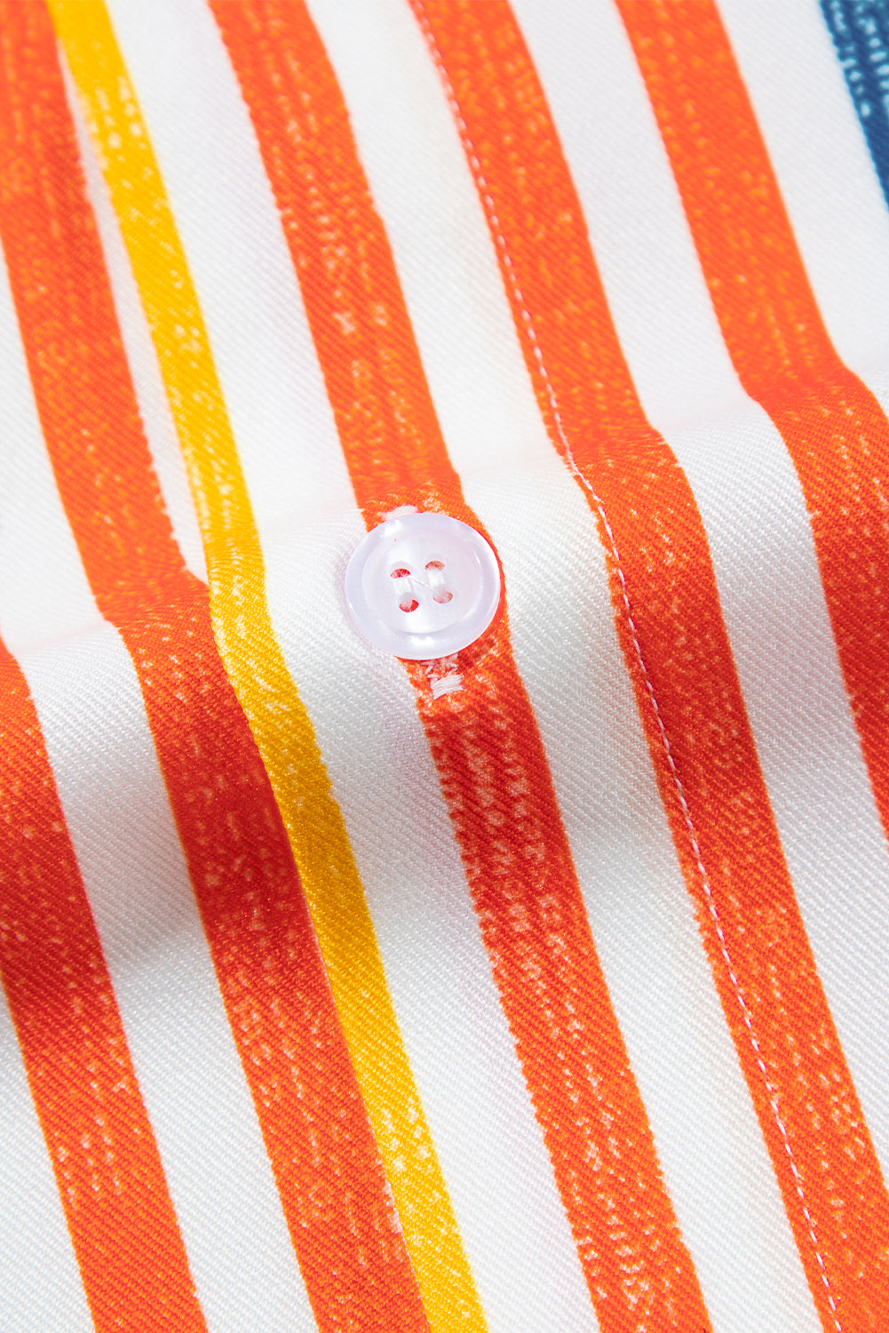 Orange Stripe Multicolor Loose Shirt