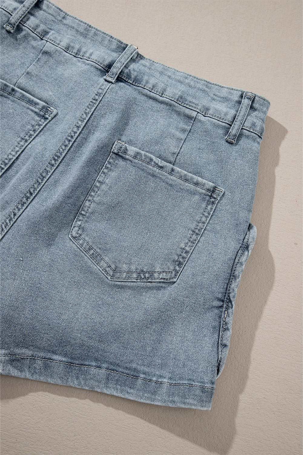 Studded Acid Wash Jean Shorts