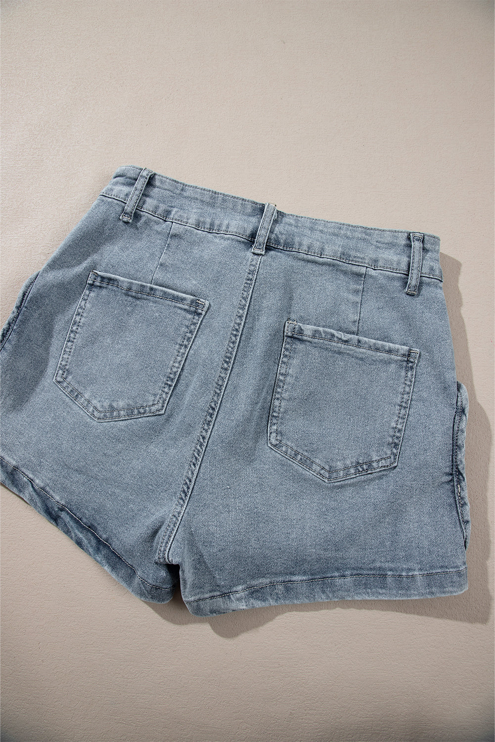 Studded Acid Wash Jean Shorts