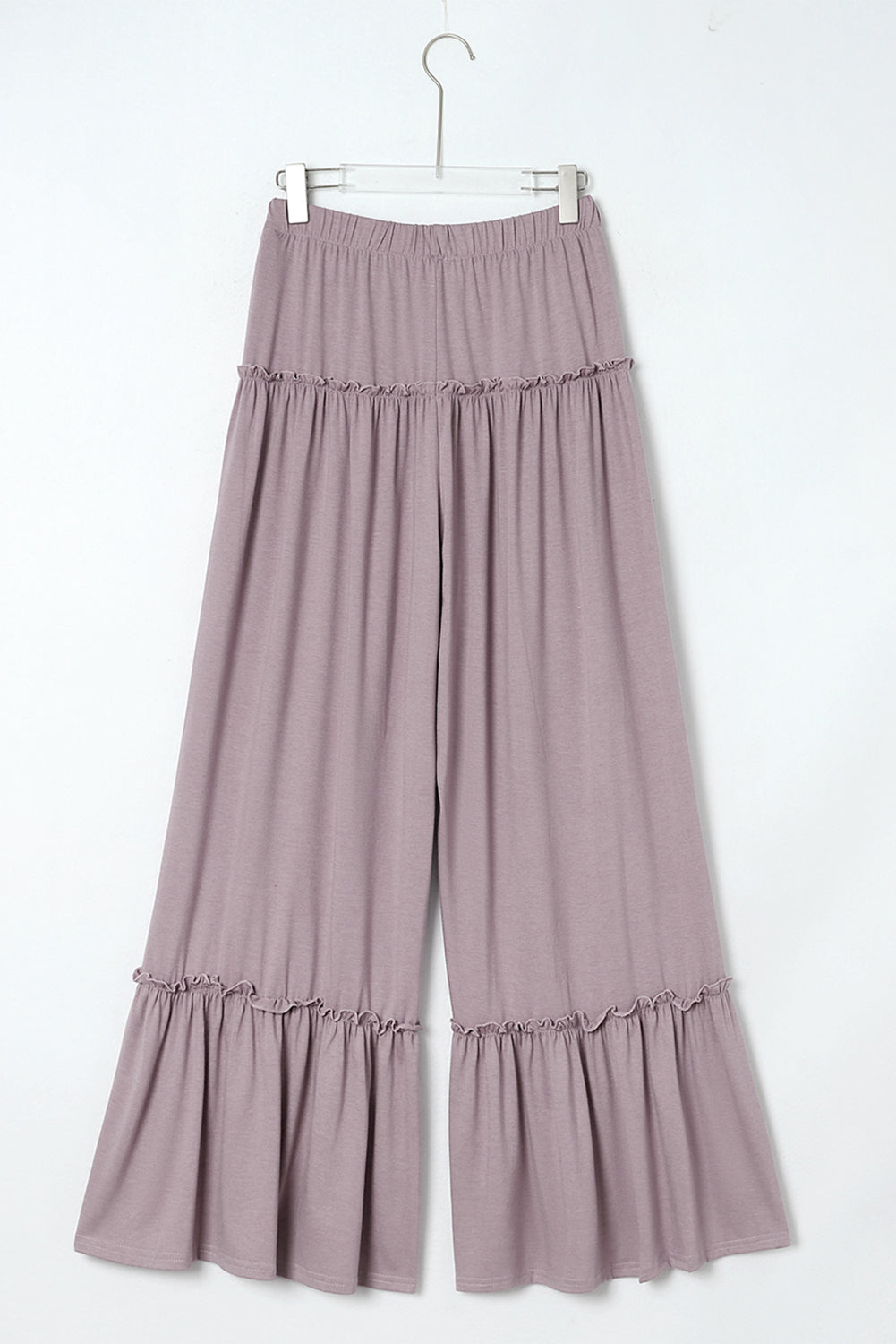 Frilled Drawstring High Waist Wide Leg Pants