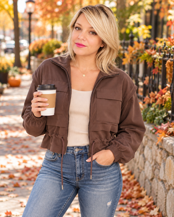 light weight brown fall jacket