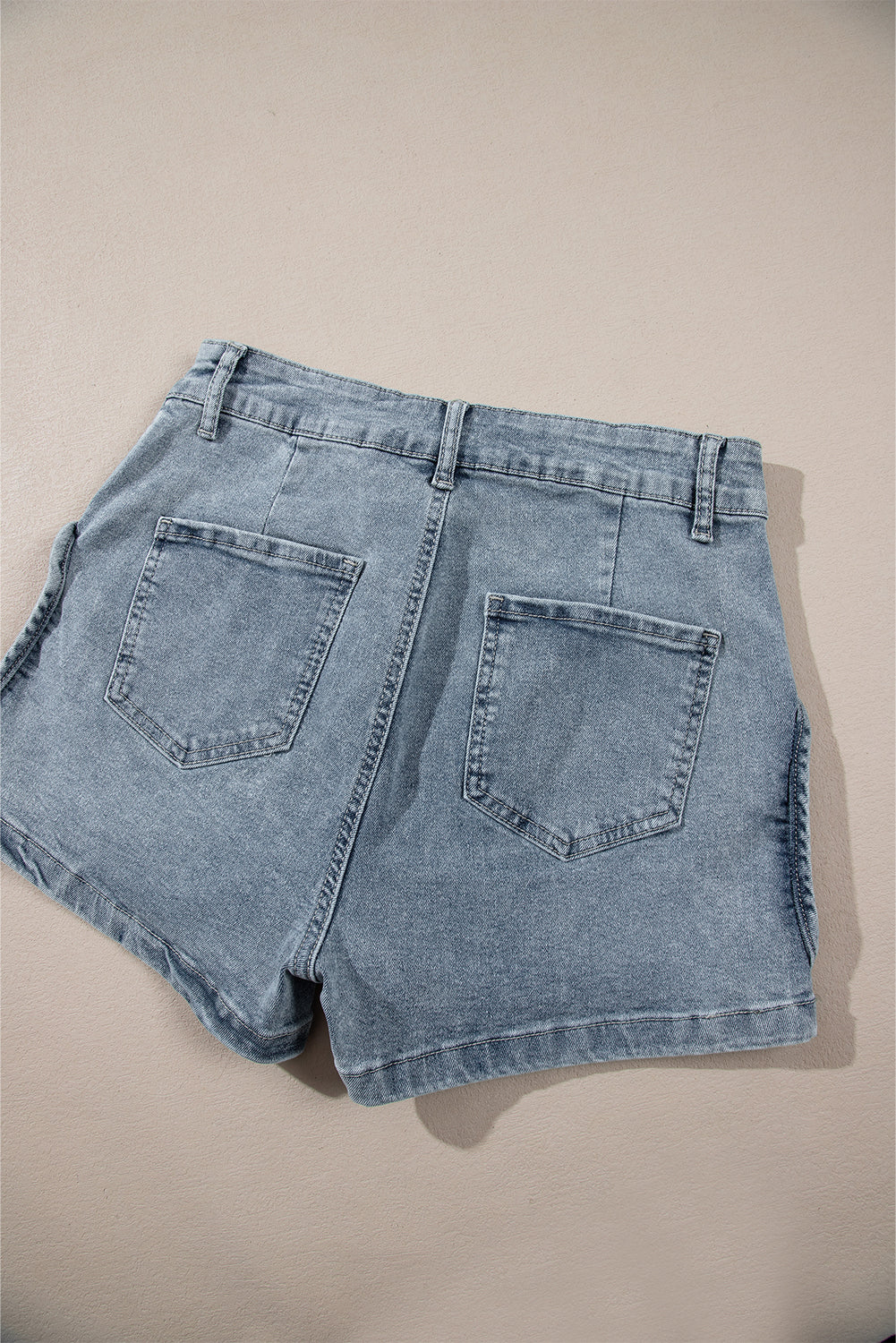 Studded Acid Wash Jean Shorts