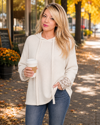 A Tad Chilly Waffle Knit Hoodie