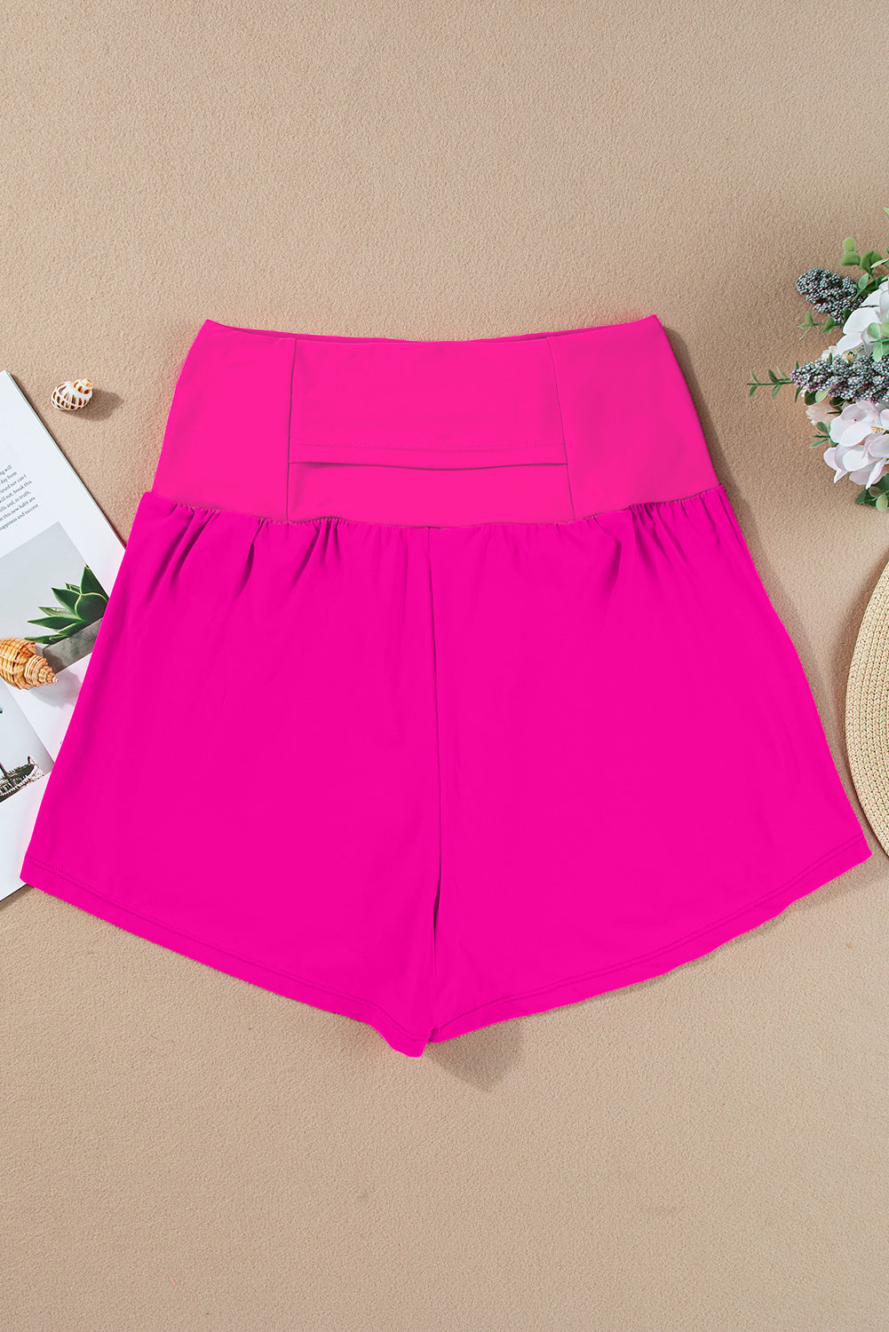 Pocketed Wide Waistband Swim Shorts