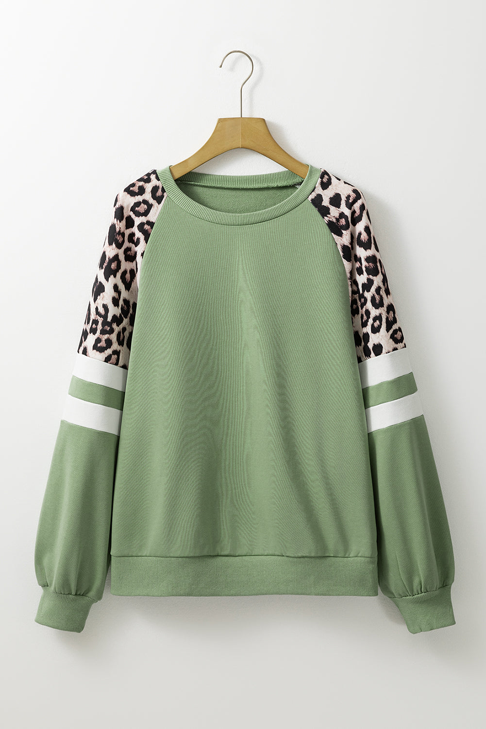 Leopard Print Raglan Sleeve Sweatshirt