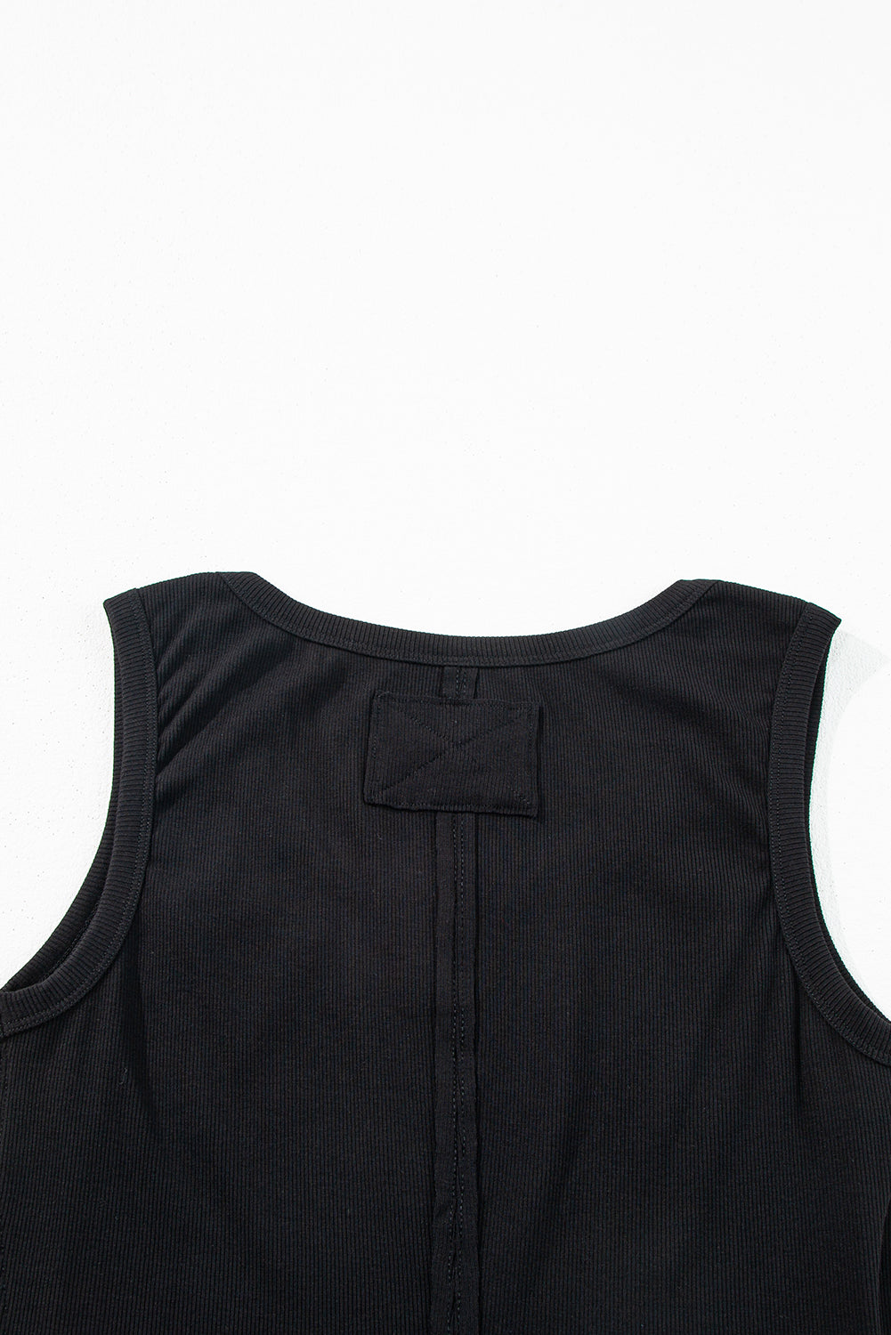 Ribbed Exposed Seam Cropped Tank Top