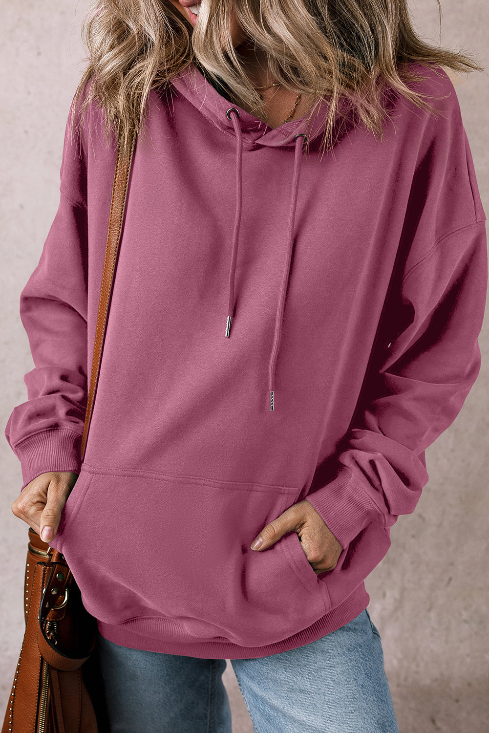 Fleece Lined Kangaroo Pocket Drawstring Chunky Hoodie