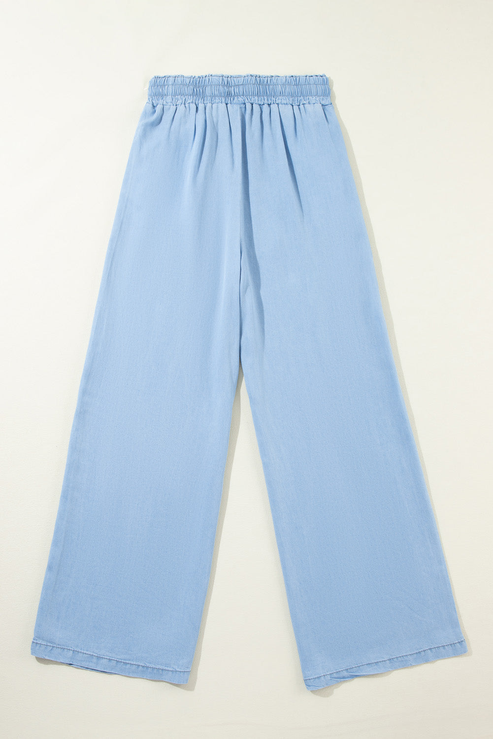 Drawstring High Waist Wide Leg Denim Pants