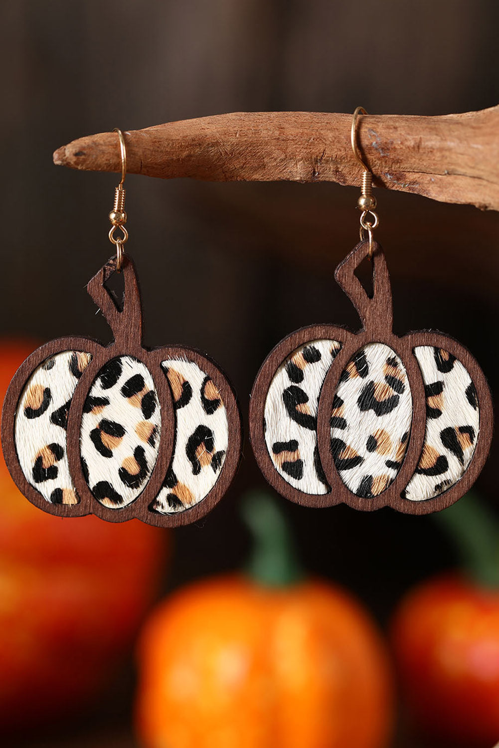 Animal Print Pumpkin Shape Drop Earrings