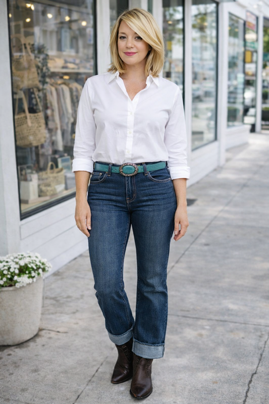 Gary Low Rise Cuffed Jean - Monterey Wash