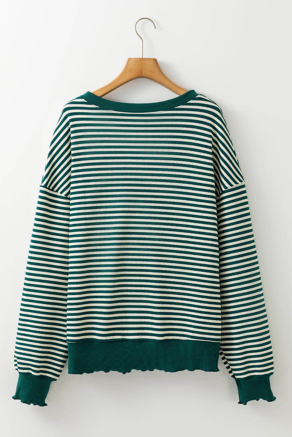 Stripe Loose Drop Shoulder Long Sleeve Top