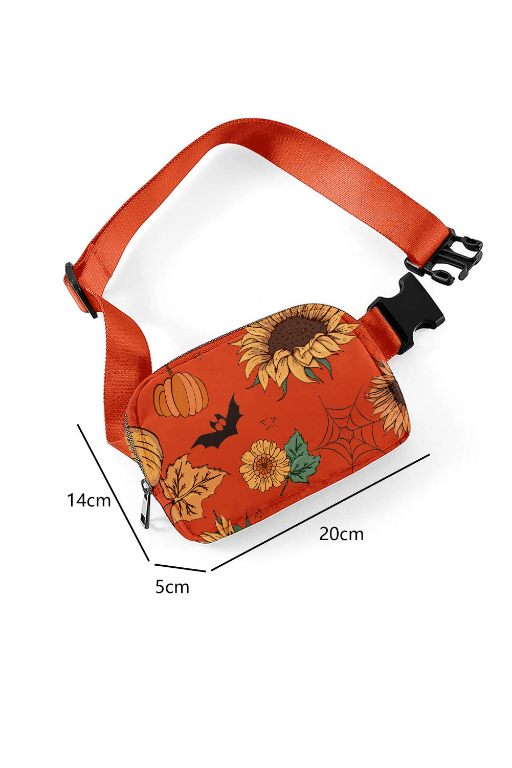 Orange Pumpkin Sunflower Crossbody Bag