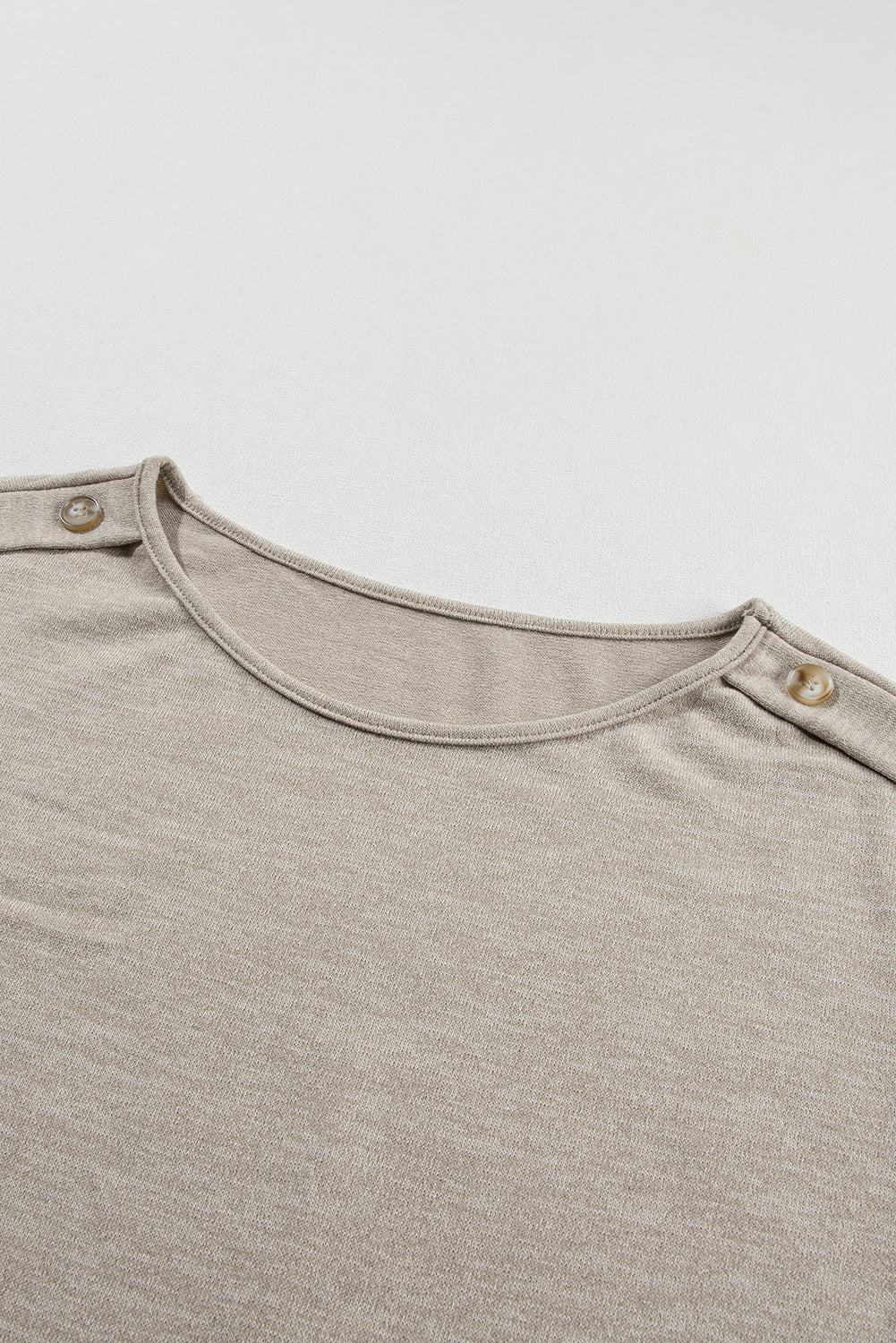 Button Detail Batwing Sleeve Casual Tee