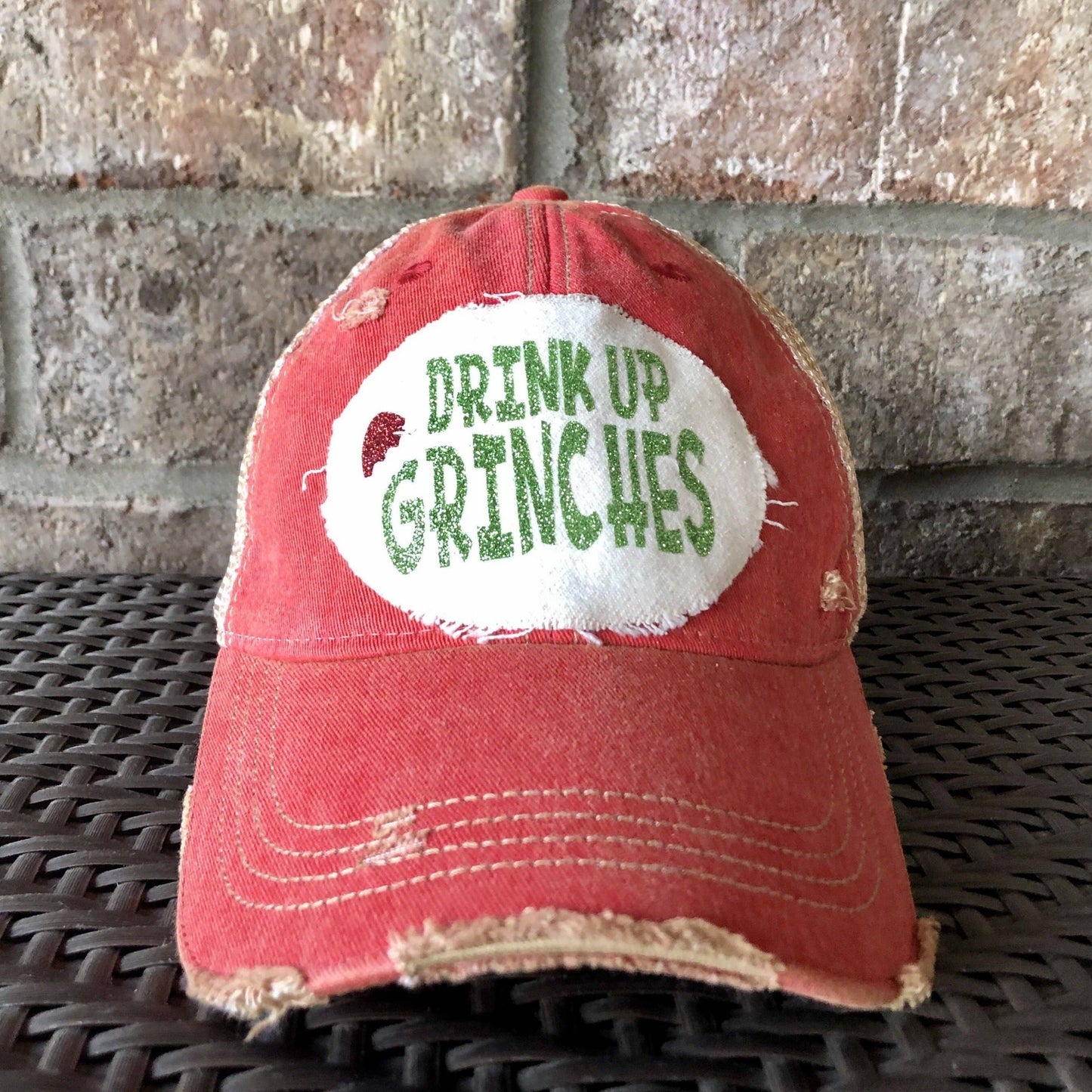Drink Up Grinches Hat in  Brick Red