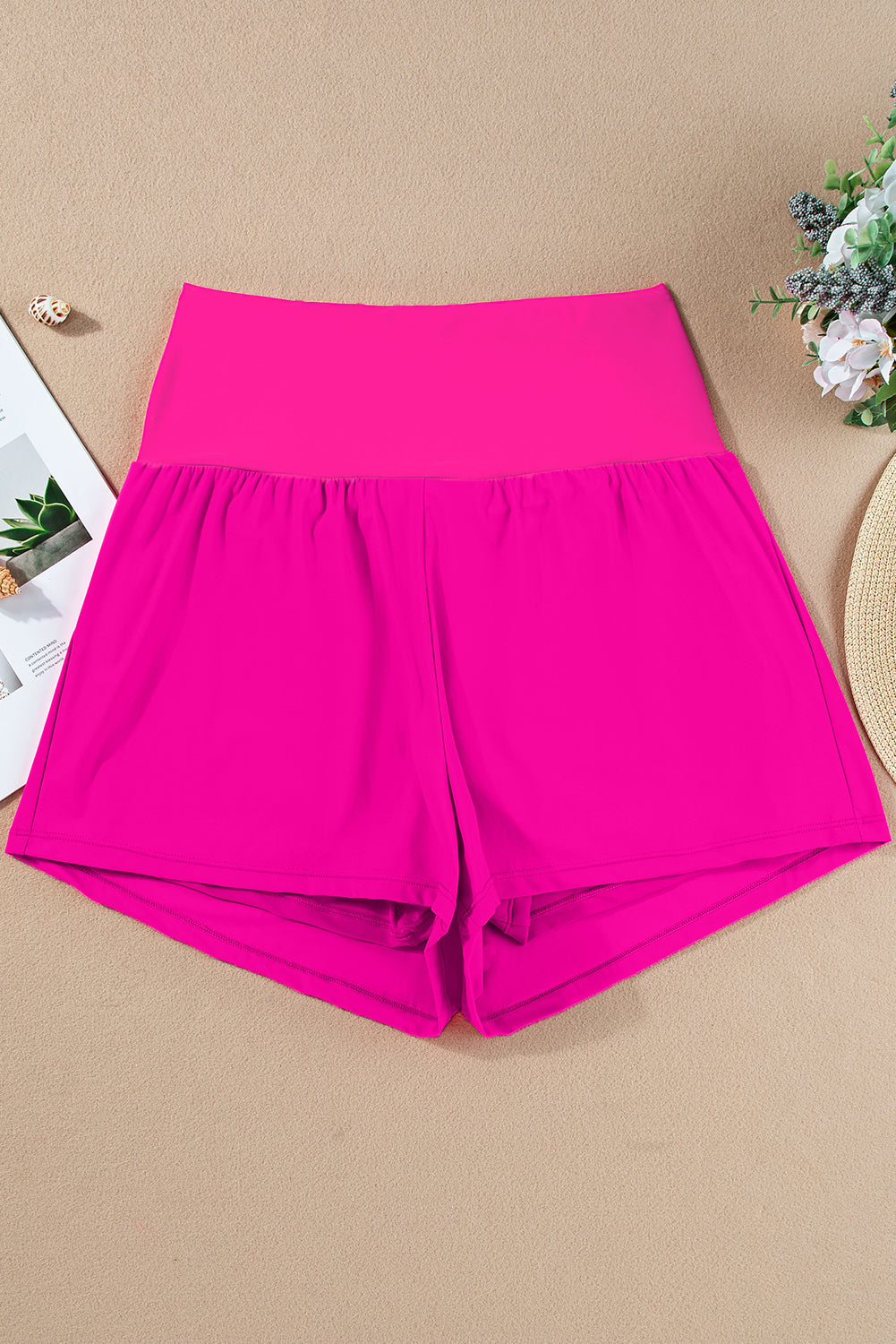 Pocketed Wide Waistband Swim Shorts