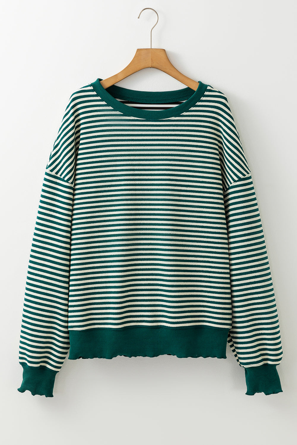 Stripe Loose Drop Shoulder Long Sleeve Top