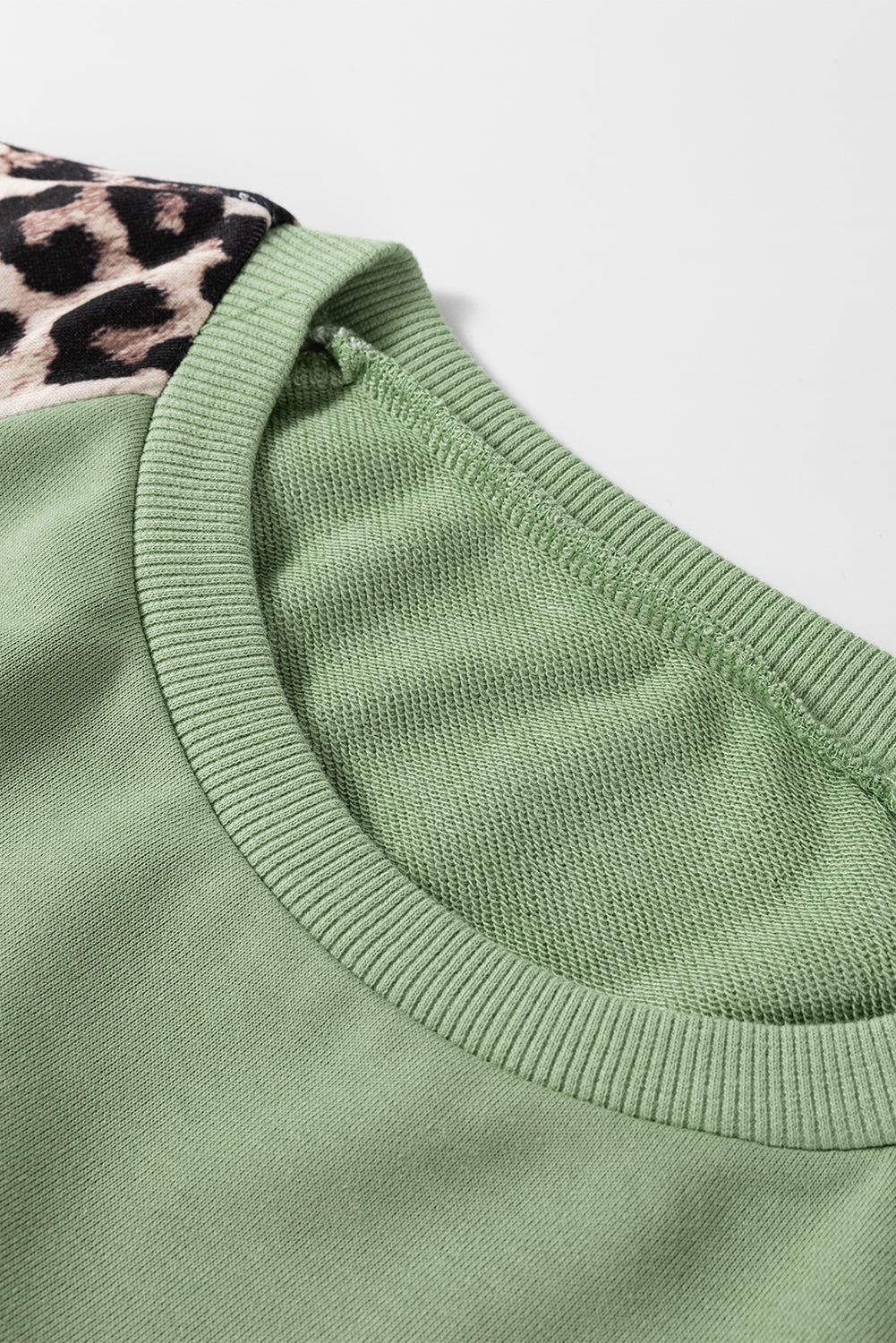 Leopard Print Raglan Sleeve Sweatshirt