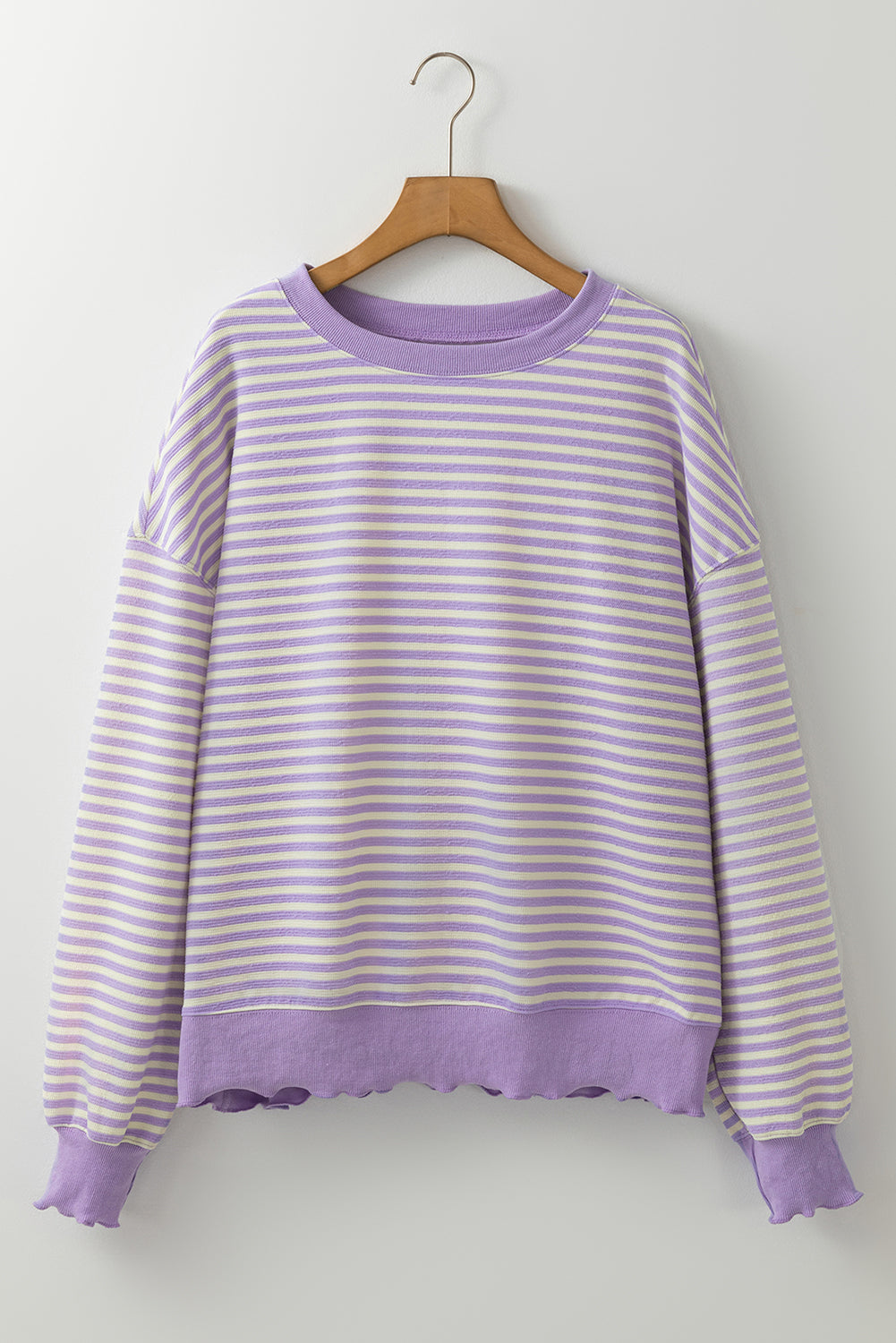 Stripe Loose Drop Shoulder Long Sleeve Top