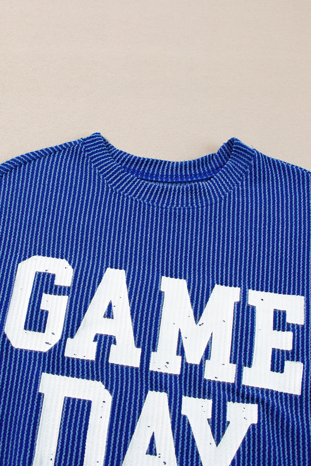 Bluing Corded GAME DAY Long Sleeve Top